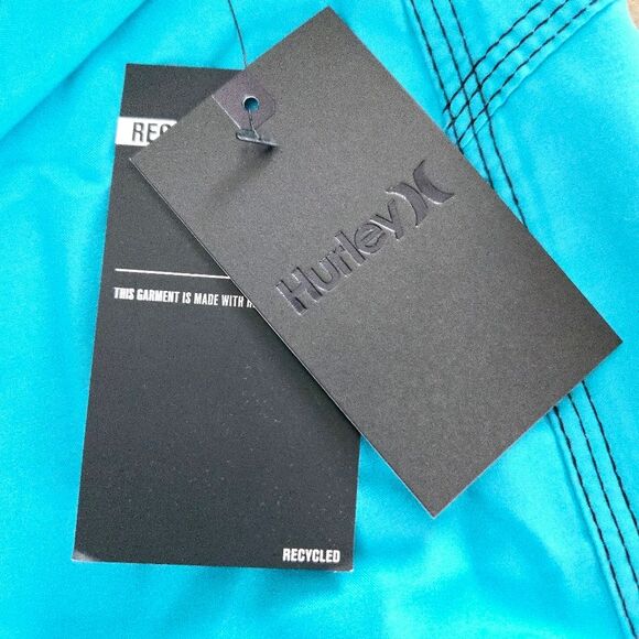 Hurley Mens One & Only 22 Inch Boardshorts Size 36 Bright Cyan Blue Swim Trunks - Picture 9 of 12